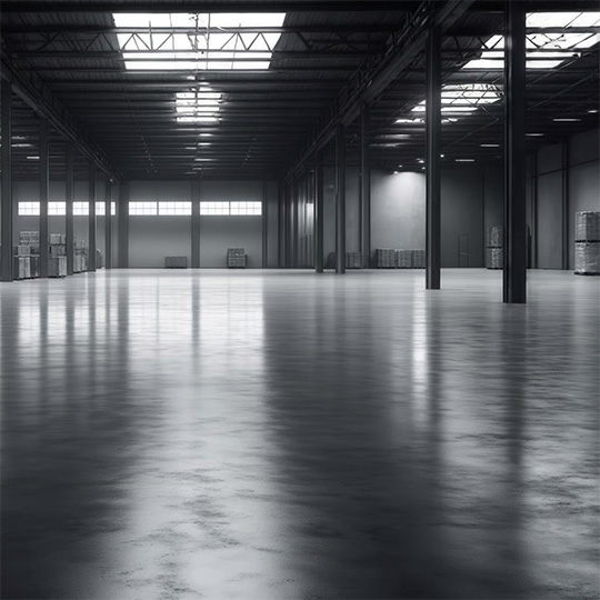 Grey Commercial Floor In Building With Lights