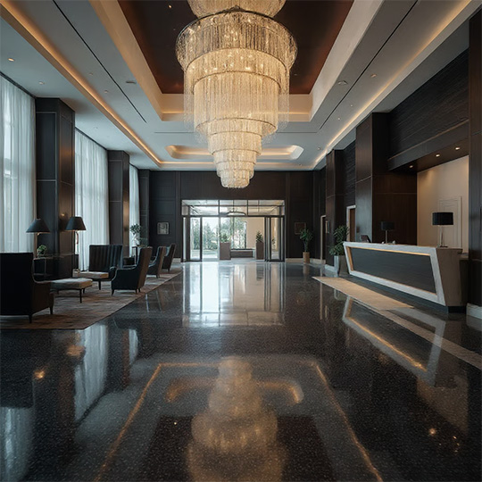 Hotel Lobby With Epoxy Flooring