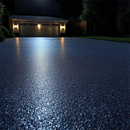 Driveway With Moonlight Reflection