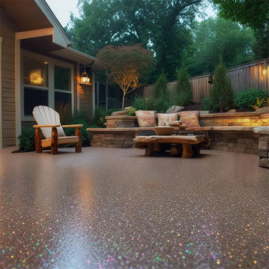 Outdoor Concrete On Patio With Chairs