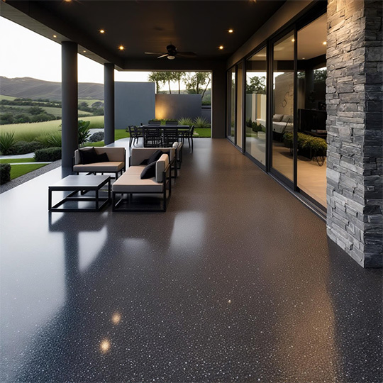 Outdoor Patio With Epoxy Coating