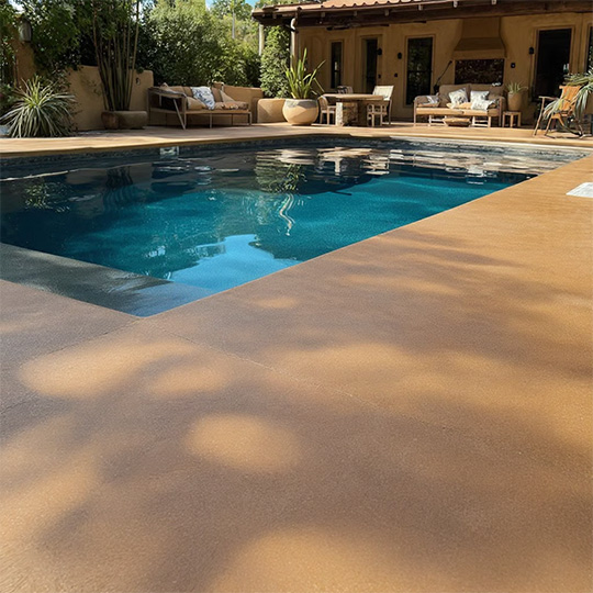 Outdoor Pool Deck With Epoxy