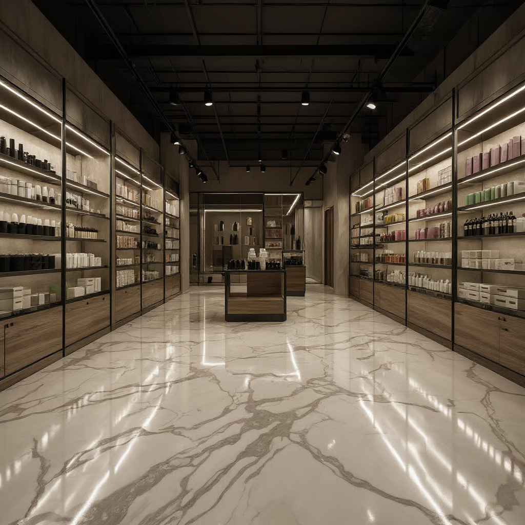 Marble Floor In Retail Store